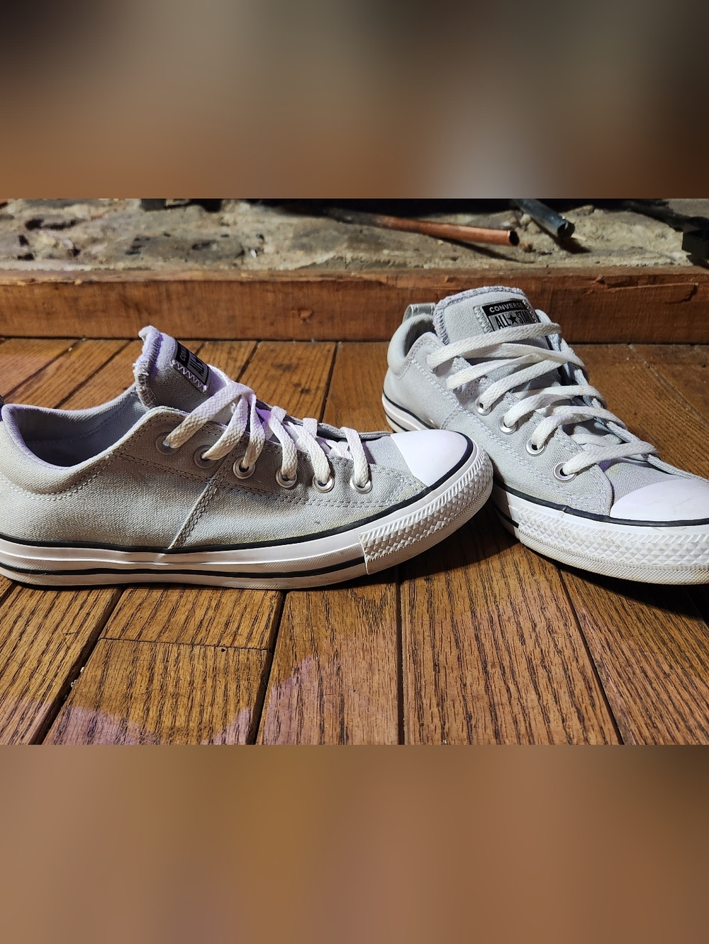 Converse All*Star Light Gray Canvas High-Top Sneakers - Picture 2 of 6